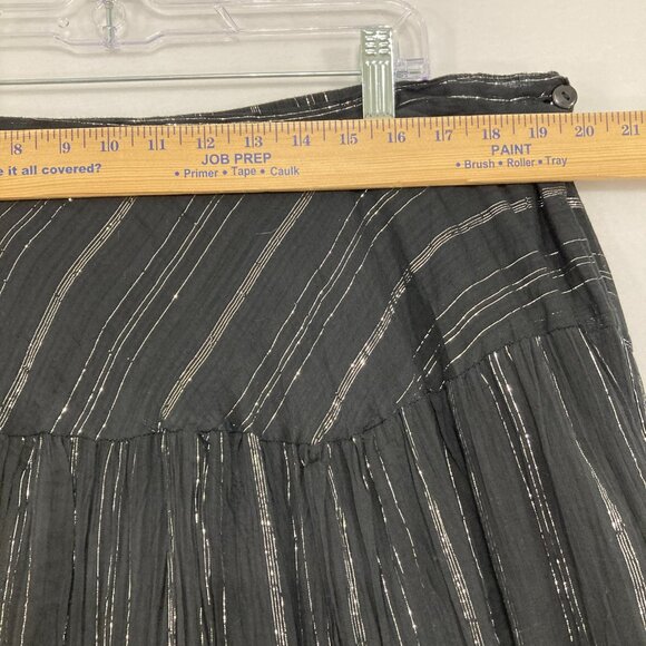 Vintage Silhouettes size 20 Black Metallic Striped Sequins Evening Midi Skirt - Picture 6 of 10
